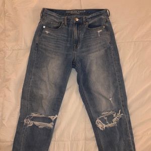 AE Distressed Mom Jeans